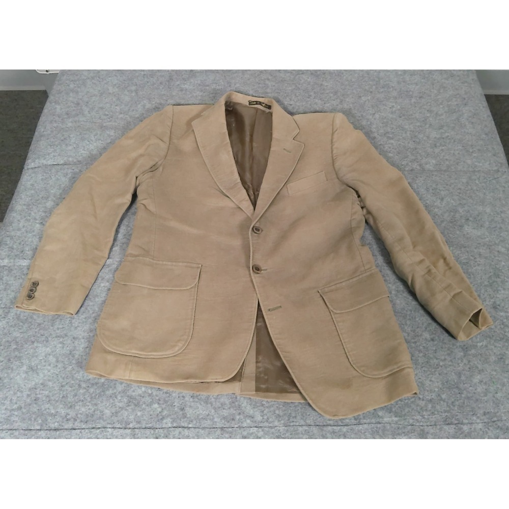 Vintage Orvis Moleskin Sport Coat Blazer 42R Made England Tan 100% Cotton
